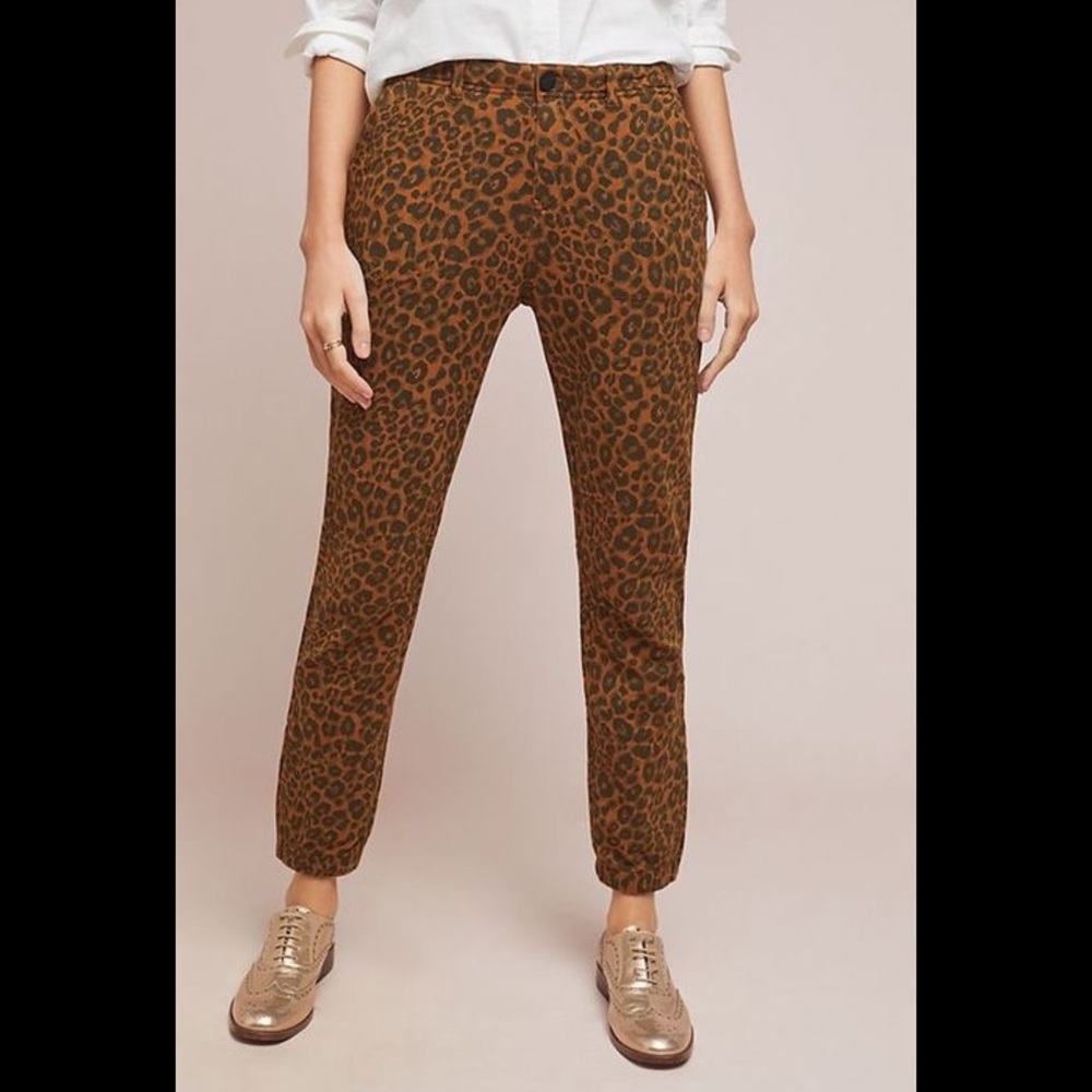 EUC Anthropologie Leopard Print Jogger Pants